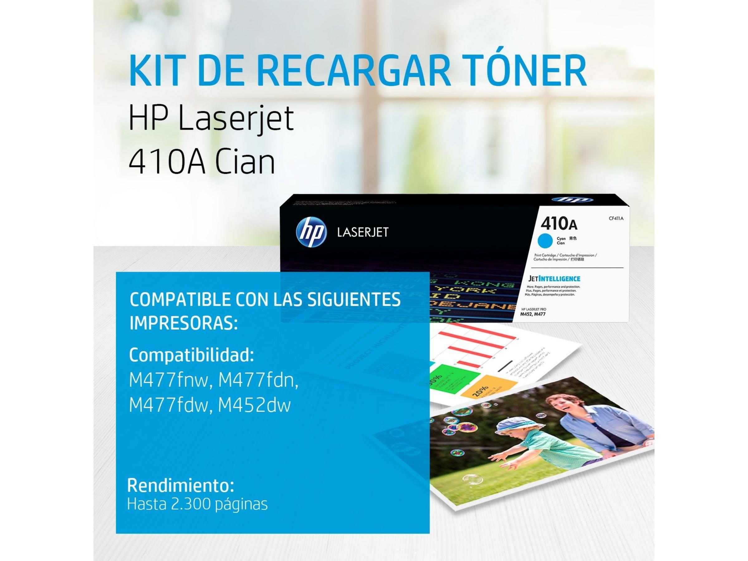 TONER HP 410A CYAN (CF411A) LASERJET M477/M478/M452 2300 PAG.